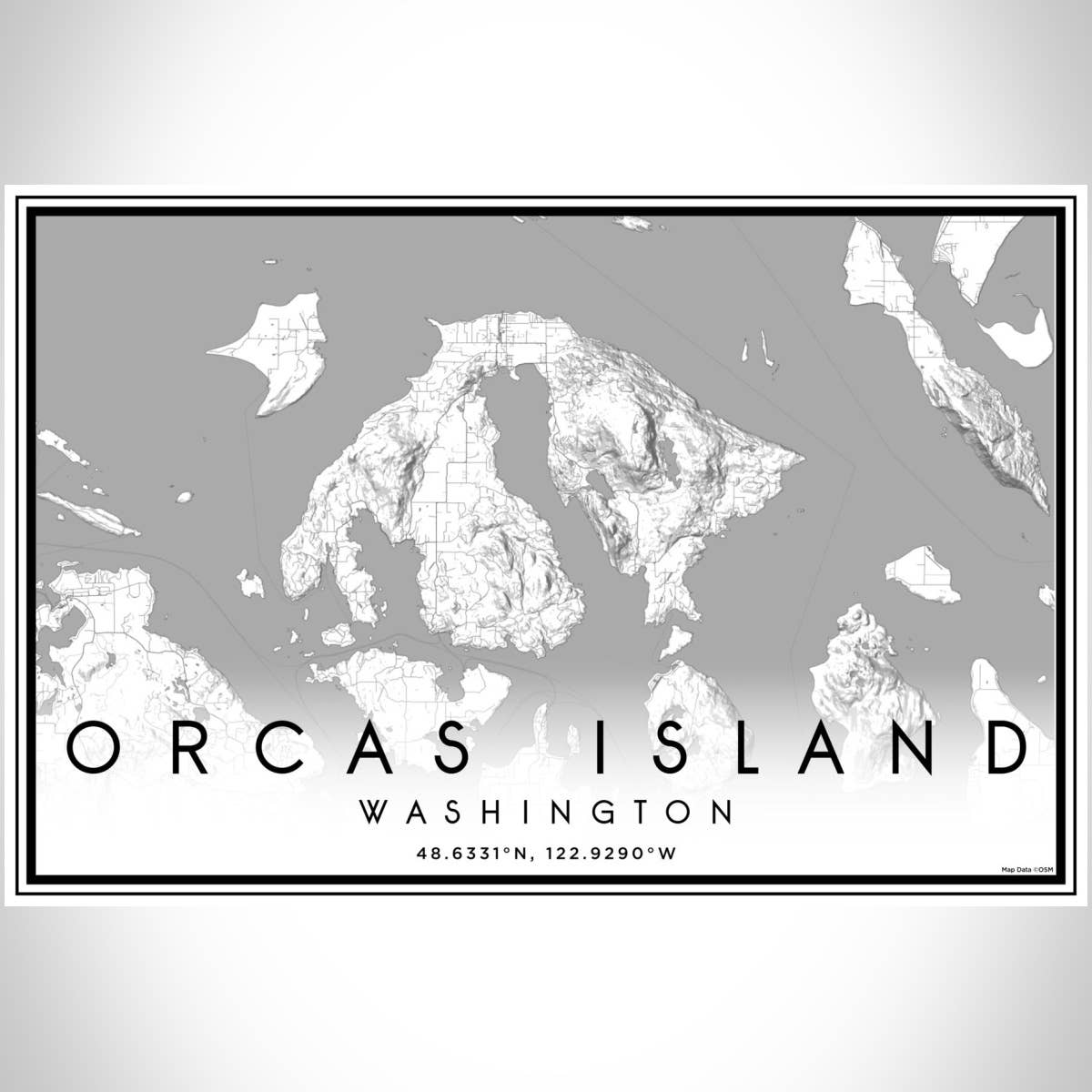 JACE.design – Engroshandel Kunsttryk – Orcas Island WA Kort Print Classic3