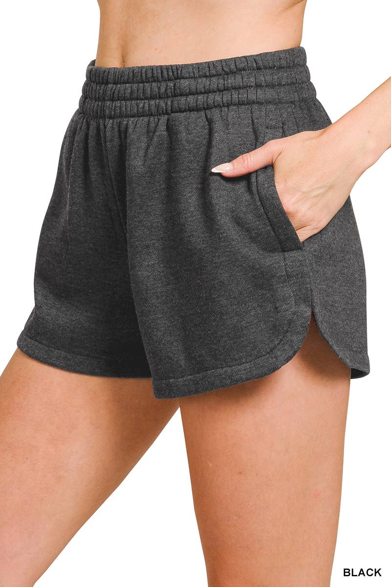 42POPS – Großhandel Shorts – Damen – 42POPS Fleece Shorts mit Acid Wash und einfarbigem Design22