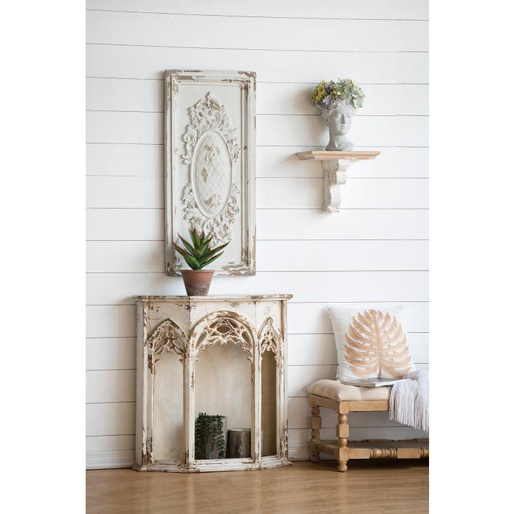 A&B Home Group Inc. - Wholesale Wall Accent - 18x39.5" Large Rectangle Magnesia Wall Panel Art, Cream5