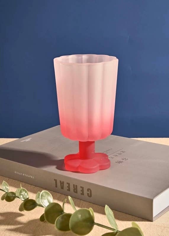 INSPECIAL HOME - Wholesale Wine Glass - MouthBlown Whimsical Petal Colored Wine Glasses - Case of 104