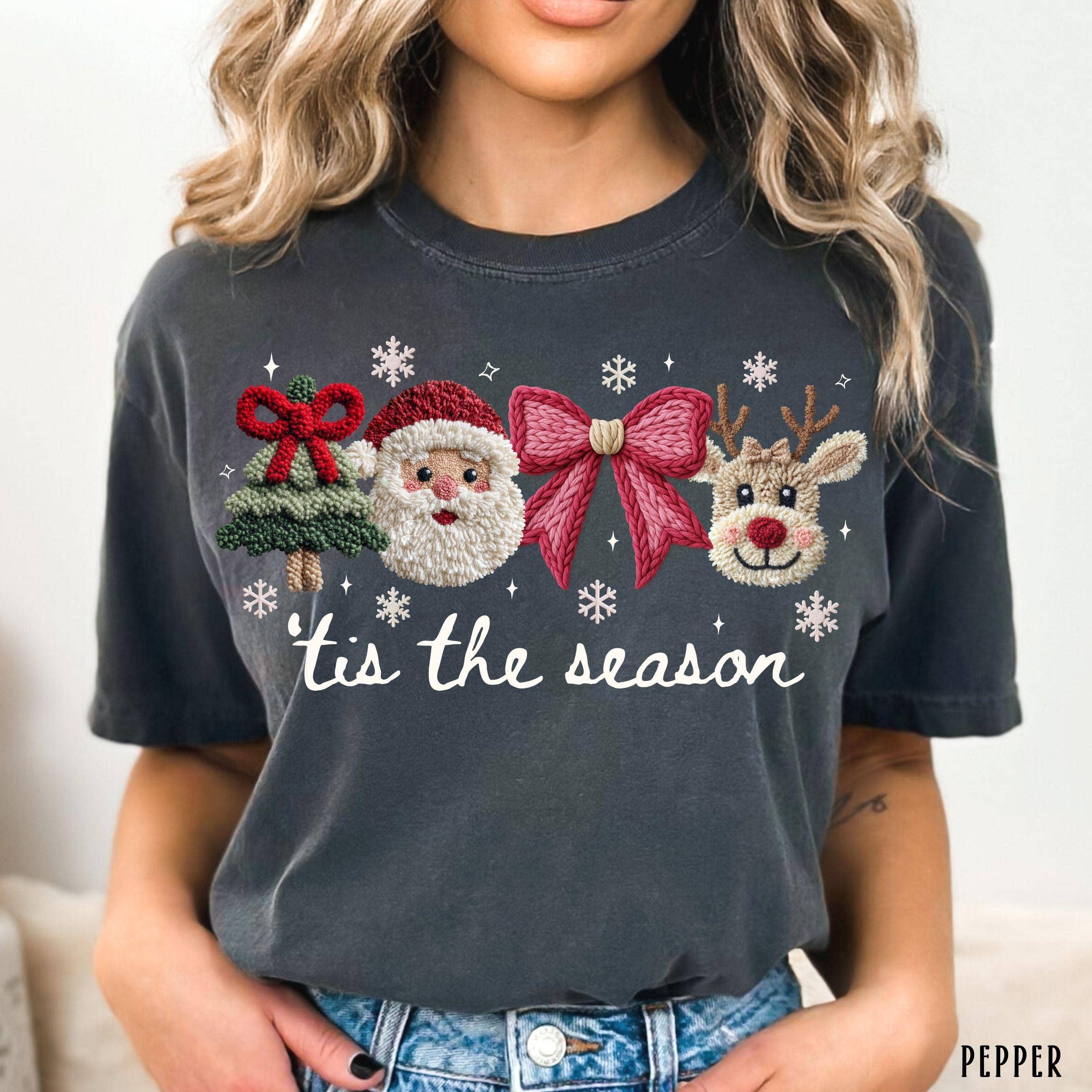 Glaime - Wholesale T-Shirt (Graphic) - Women's - Tis the Season Christmas Comfort Colors Tee, Xmas Sweater2