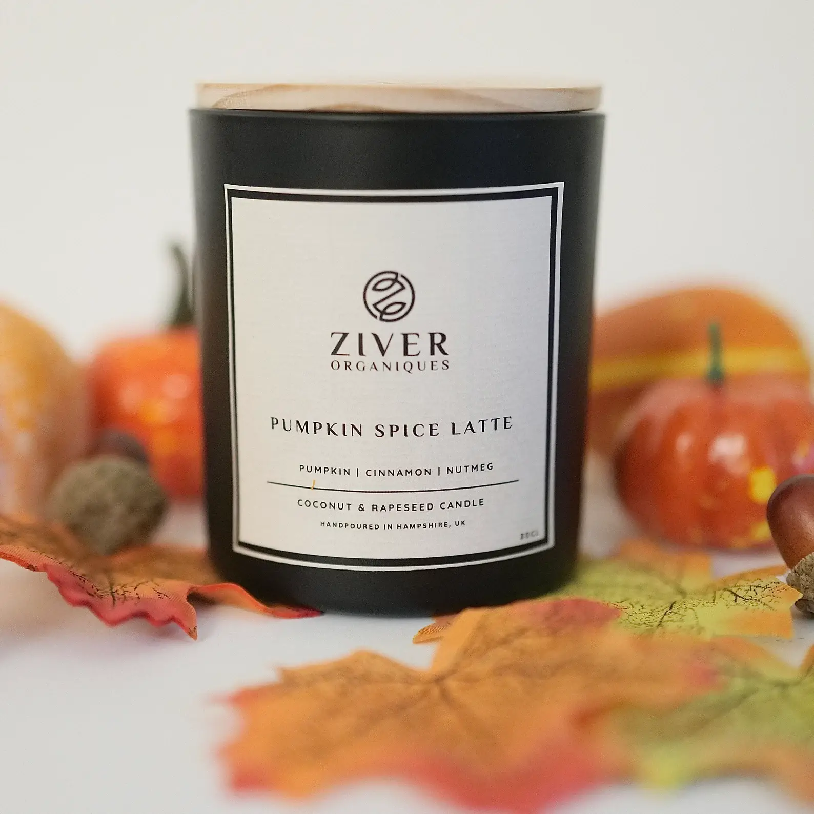 Ziver Organiques – wholesale Jar/filled candle – Pumpkin Spice Latte | Pumpkin& Cinnamon Scented Candle1