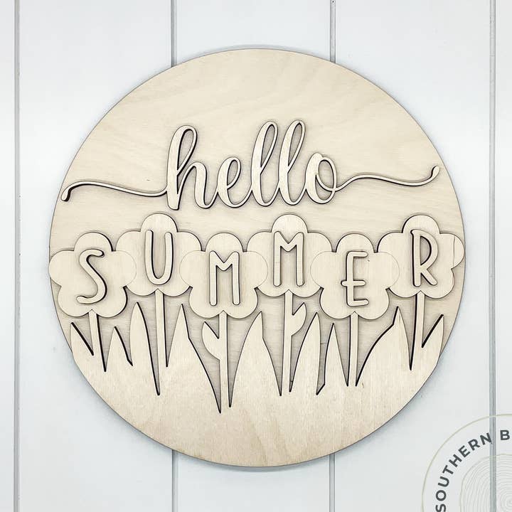 Vuoto rotondo 3D Hello Summer (fiori) per la vendita all'ingrosso da parte di Southern Birch Company