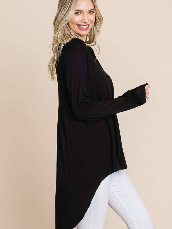 Culture Code - Wholesale Tunic - Women's - CAD1198L - CREW NECK SHIRRING BACK LSLV DRESS1