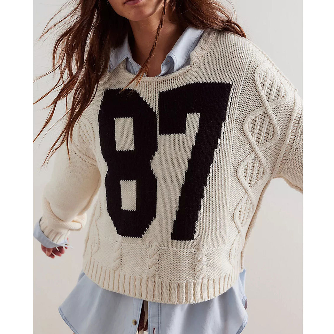 UNISHE - Wholesale Knit Sweater - Women's - Digital Colorblock Long Sleeve Knit Pullover Sweater SF1271