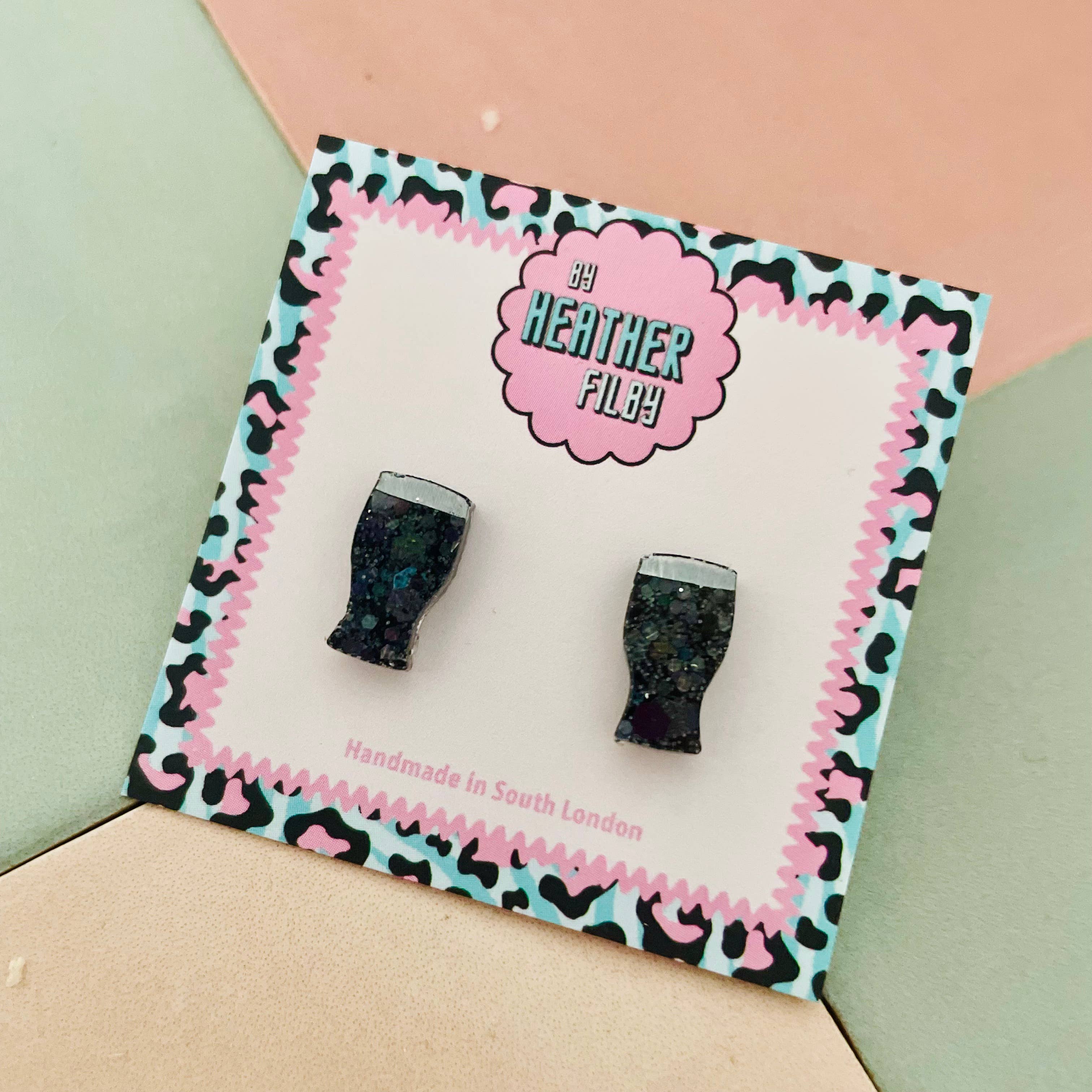By Heather Filby – wholesale Stud/post earrings – Pint Glass Stud Earrings1