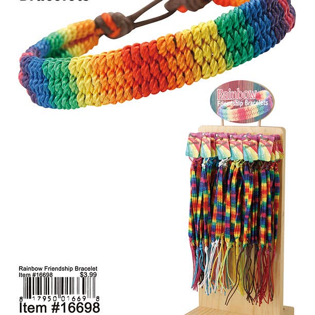 Puka Creations - Wholesale Woven/Braided Bracelet - Rainbow Friendship Bracelets