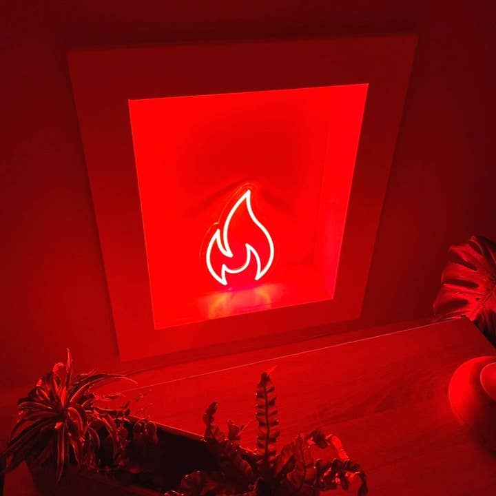Enseigne au néon Fire Flame, lampe au néon rechargeable ou alimentée par batterie pour la vente par Aoos Custom