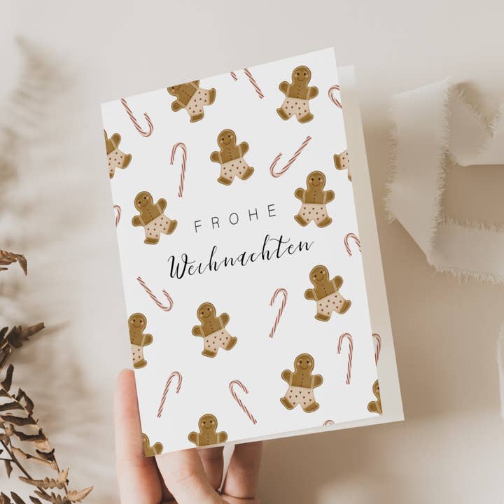 Tilda&Theo - Wholesale Christmas Card - Christmas card - gingerbread & candy cane0