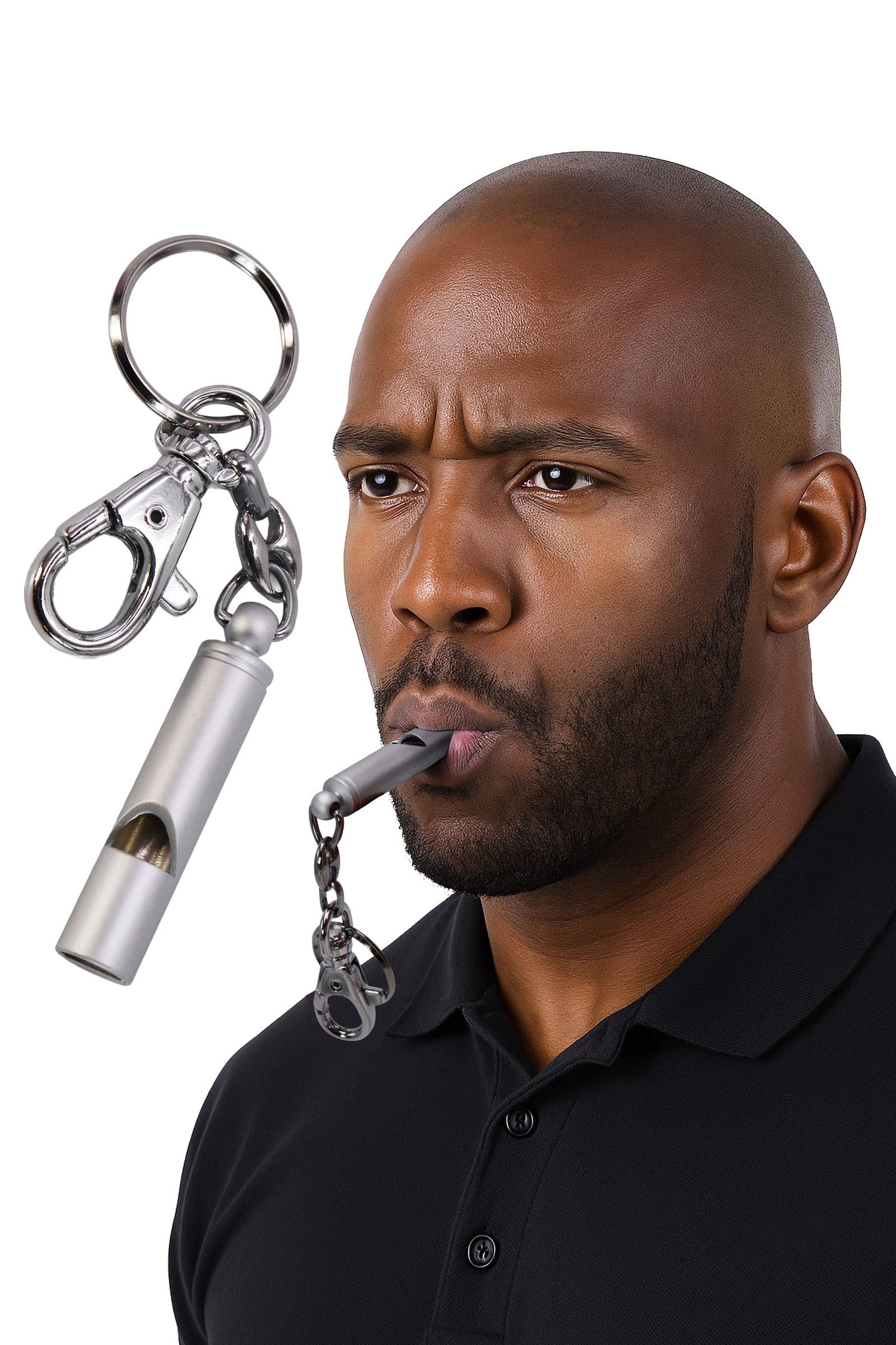 SILVER High-quality Safety Whistle Key Chain - 25 Pcs for wholesale on Faire