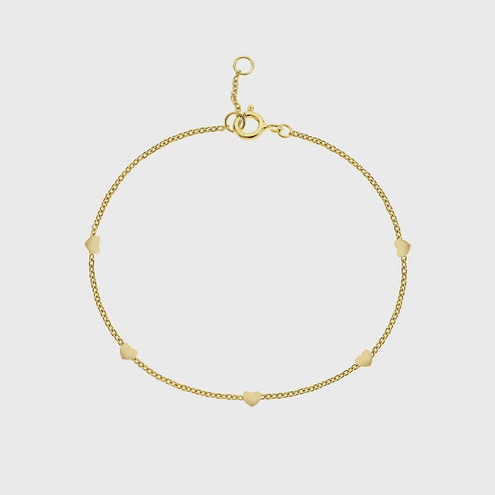Verona Gold Vermeil Multi Heart Bracelet for wholesale by Auree Jewellery