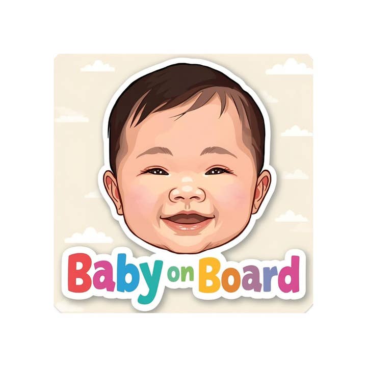 Baby On Board - 2-Pack Individually Cut Stickers - 5”x5” for wholesale by StickerJet