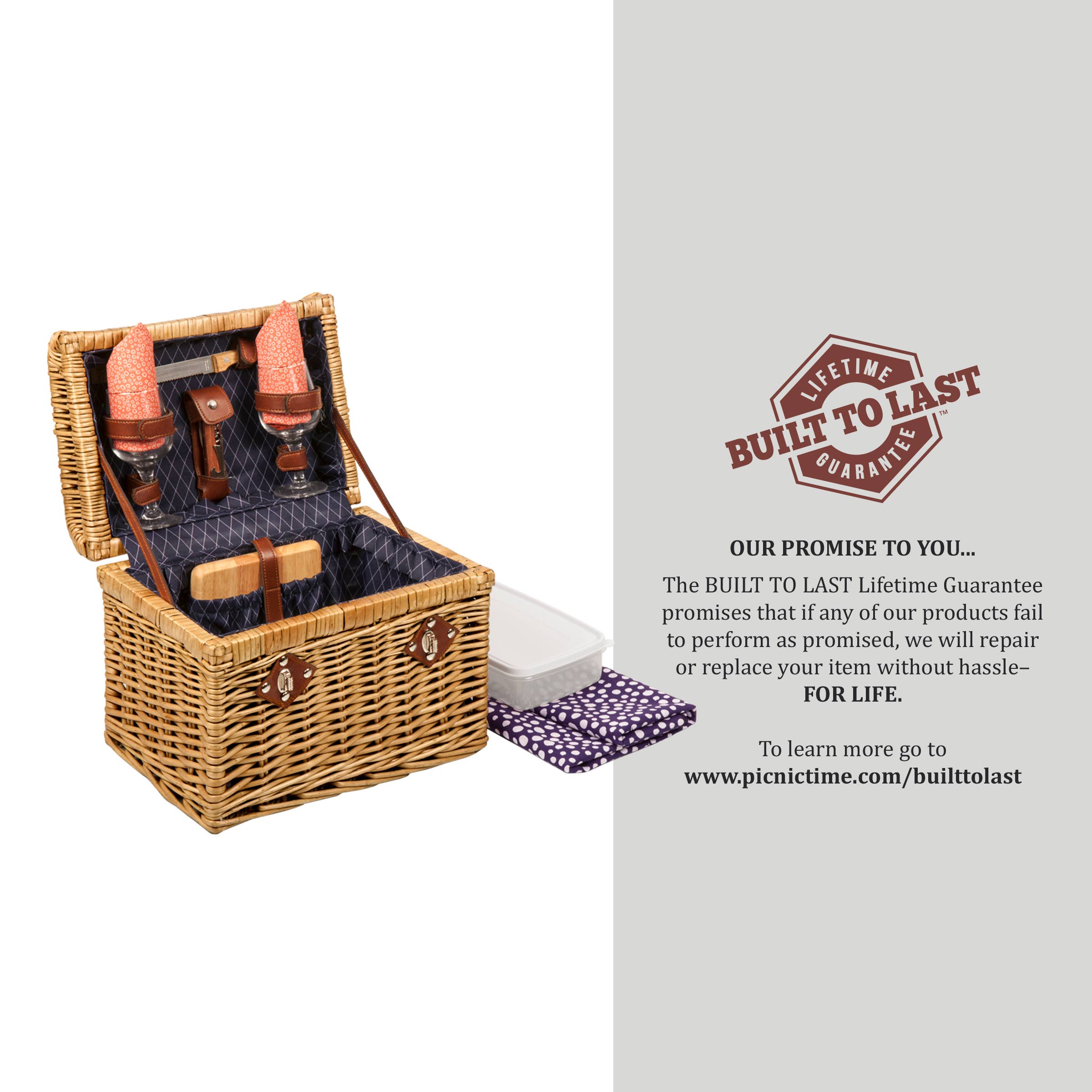 Adeline Collection Deep Purple with Coral Pattern Napa Wine & Cheese Picnic Basket for wholesale on Faire7