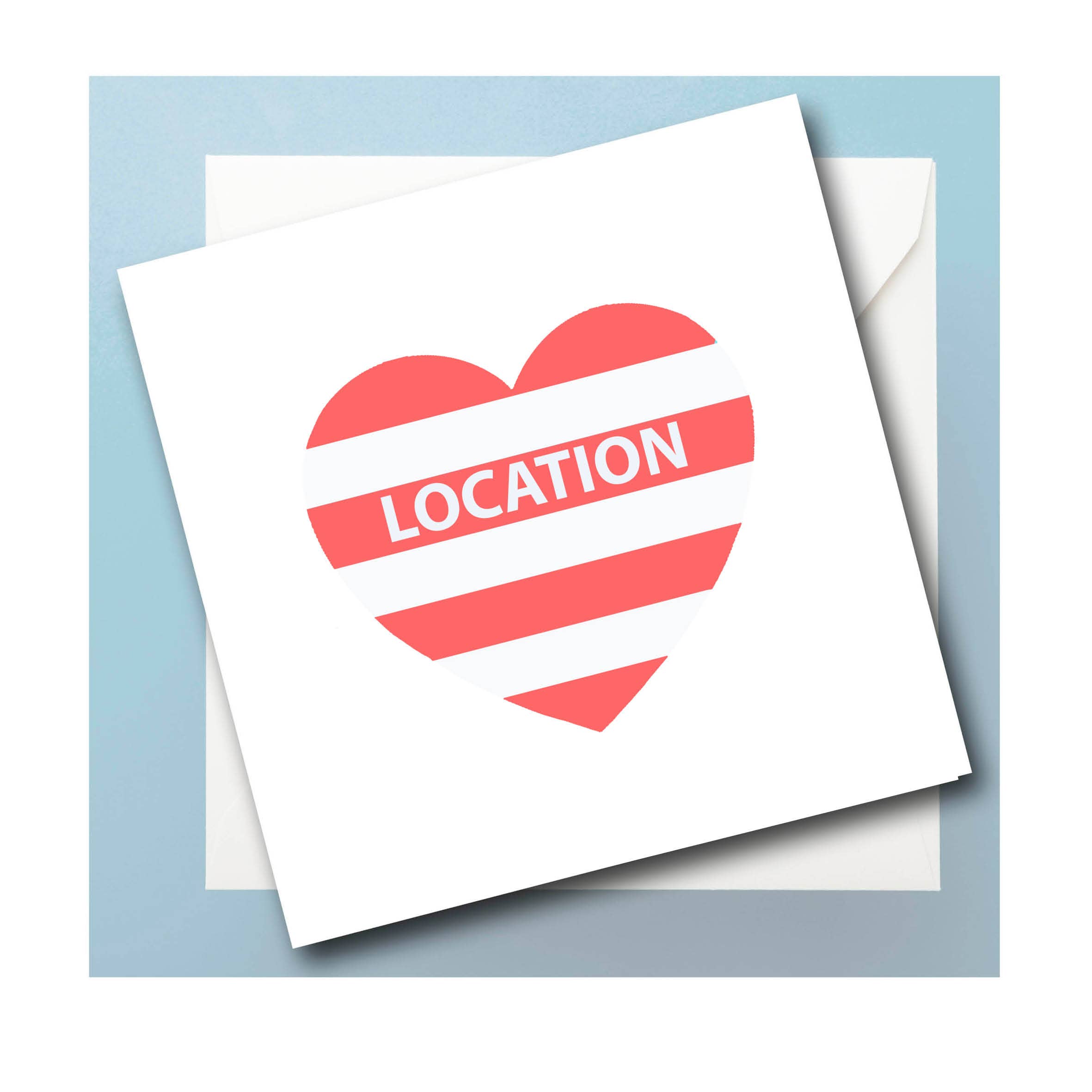 Betty Boyns Designs – wholesale Everyday greeting card – CARD MAKE MY LOCATION
Customise with location choice 52