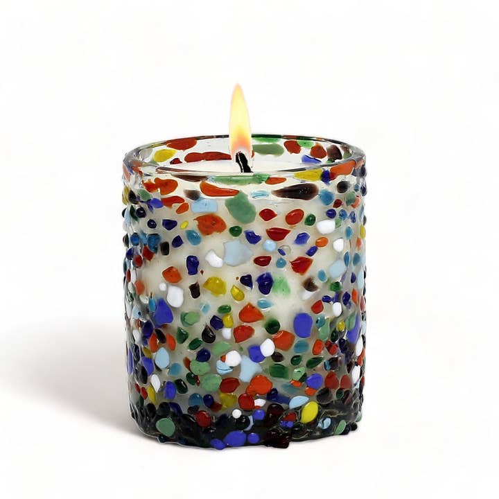 CANDELA HOLIDAYS MURANO: Bicchiere in Vetro Stile Murrina di Murano (10 Oz.) per la vendita all'ingrosso da parte di Artistica - Deruta of Italy