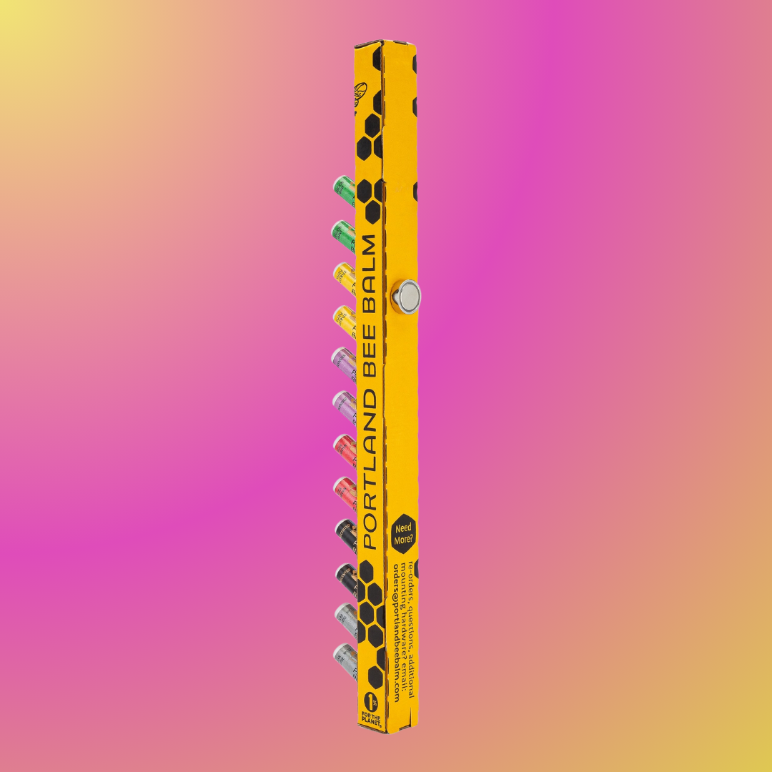 Portland Bee Balm - Wholesale Lip Balm - Vertical Magnetic Beeswax Hydrating Lip Balms Display 12ct3