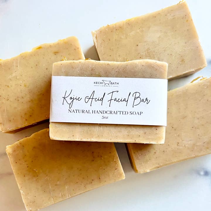 Kechi Bath Company - Wholesale Bar Soap - Kojic Acid Honey & Turmeric Facial Bar Soap | Artisan Shea B0
