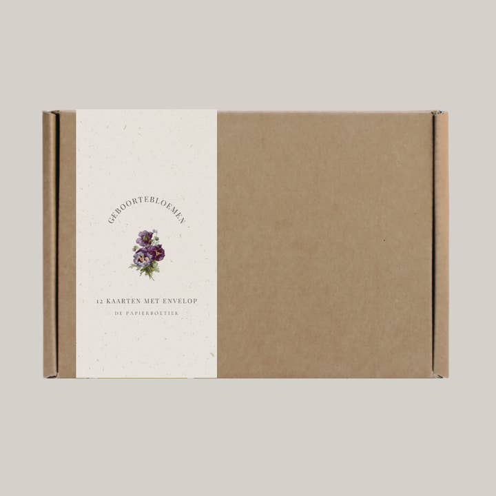 Birth flowers | 12 cards with envelope for wholesale by De Papierboetiek
