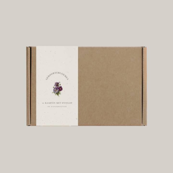 Birth flowers | 12 cards with envelope for wholesale by De Papierboetiek