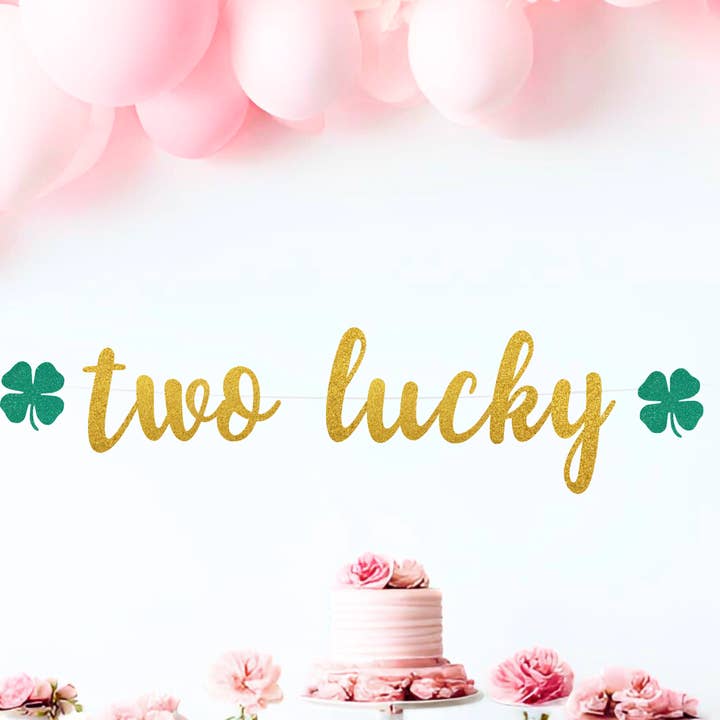 Two Lucky St. Patricks Birthday Banner for wholesale by The Confetti Mixer