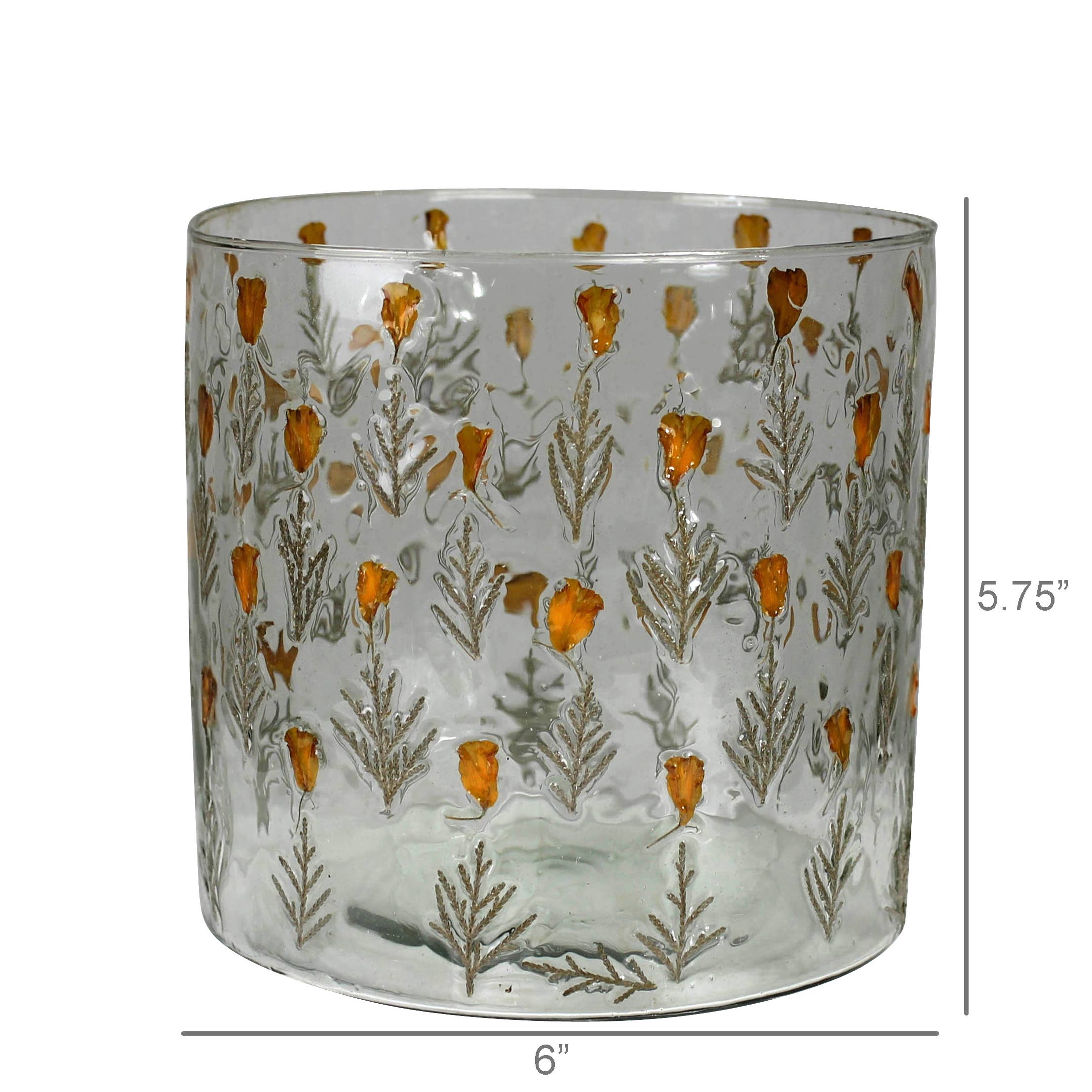 HomArt - Wholesale Candle Holder - Tiny Flower Hurricane, Glass - Med1