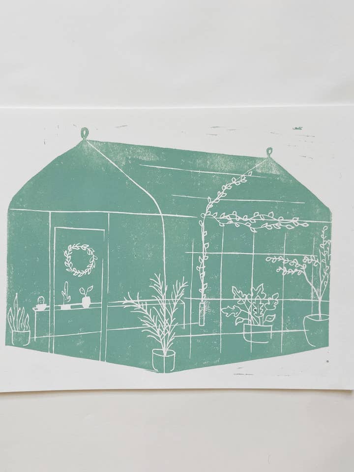 Greenhouse Block Print for wholesale by Daley Kaye Studio