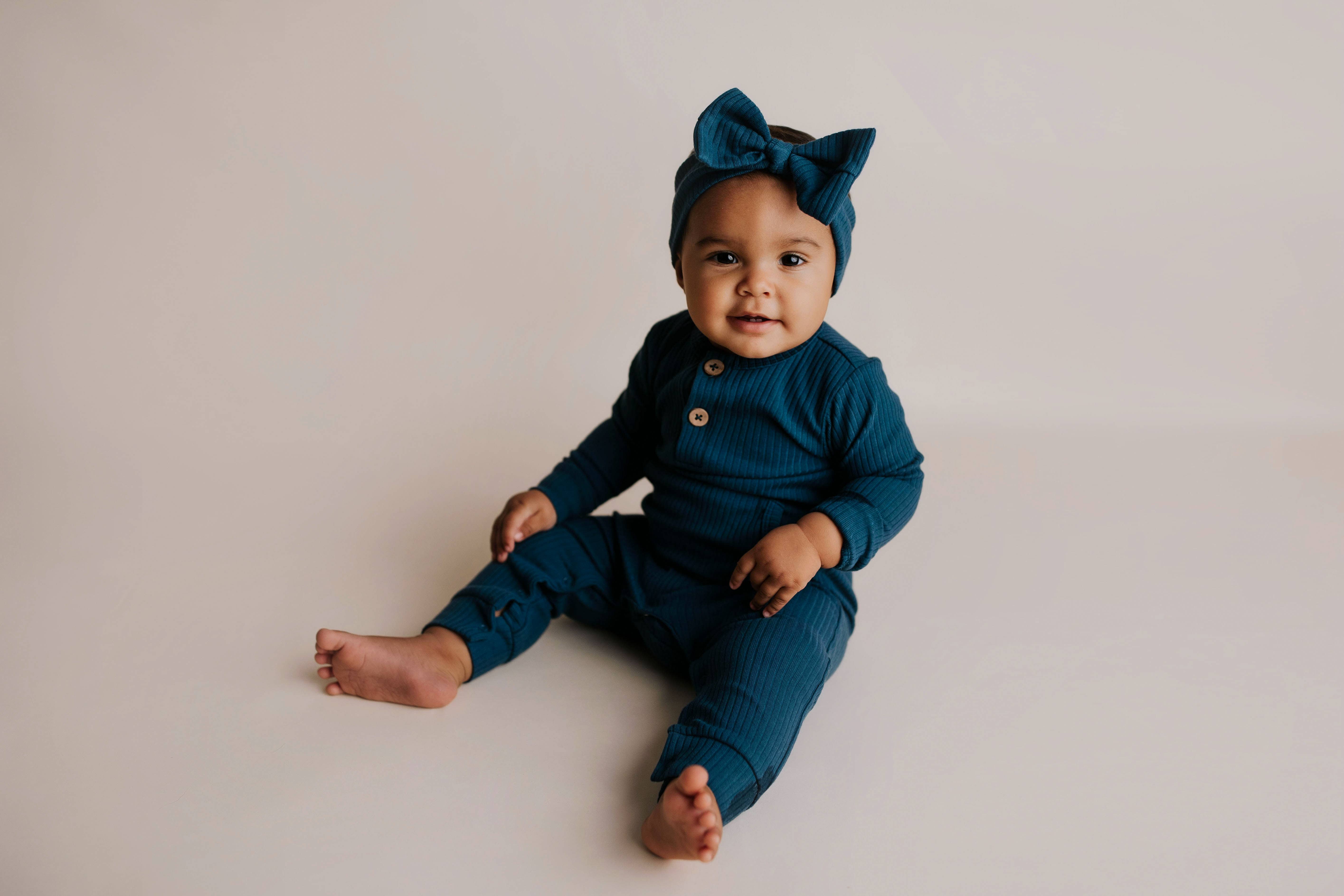Three Little Tots - Wholesale Jumpsuit - Baby - Baby Ribbed Playsuit with Pockets and Bow9