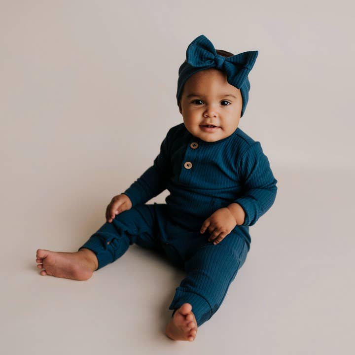 Three Little Tots - Wholesale Jumpsuit - Baby - Baby Ribbed Playsuit with Pockets and Bow9