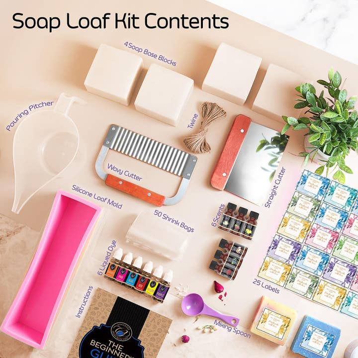 CraftZee - Wholesale DIY Craft Kit - The Ultimate Soap Making Kit with Shea Butter Soap Base, Fragrance Oils, Silicone Loaf Mold, Soap Cutters & More