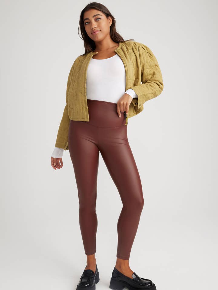 Java Faux Leather Shaping Legging for wholesale on Faire