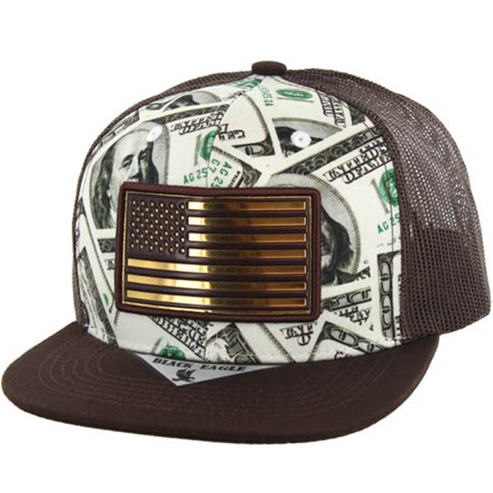 Zion Brand - Vente Casquette de camionneur – unisexe - CASQUETTE SNAPBACK TRUCKER PRINT DOLLAR PRINT EN PU16