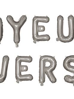 Palloncino in Alluminio Buon Compleanno - Argento per la vendita all'ingrosso da parte di P'tit Clown