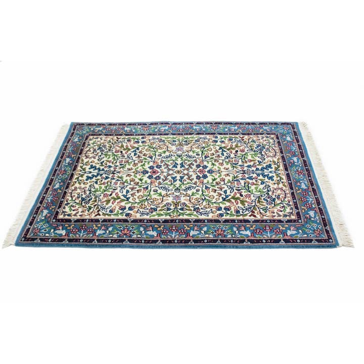Magic Rugs Inc. - Wholesale Area Rug - Cream Floral 3X4 Kirman Oriental Rug | Oriental Natural Wool