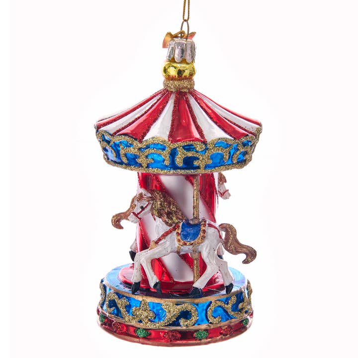 Kurt S. Adler, Inc. - Wholesale Ornament - 4.5"NOBLE GEMS GLASS CAROUSEL ORNAMENT