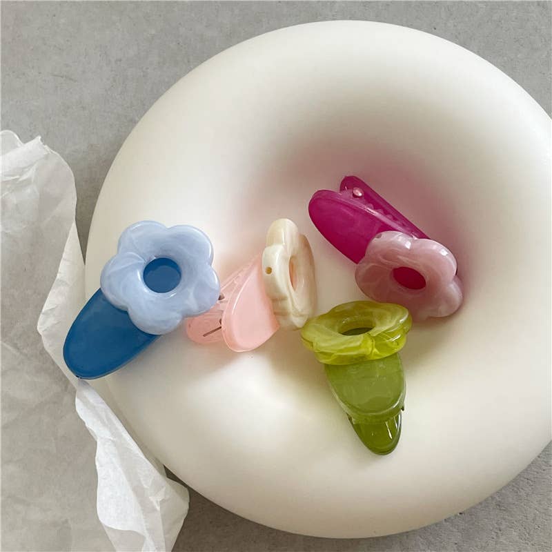 Tourtiwi - Wholesale Hair Clip - Kids - Two-Pack of Cute Colorful Flower Duckbill Clips10