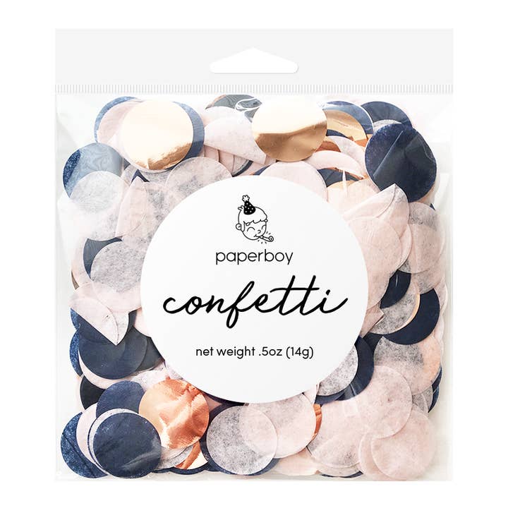 Paperboy - Wholesale Confetti - Confetti - Navy, Blush & Rose Gold