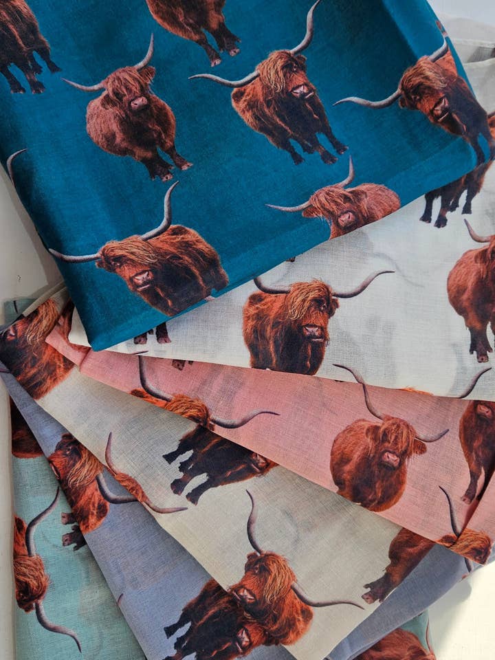 Highland Cow Print Scarf - Lightweight Scottish Cow Design | Shimena for wholesale by Shimena