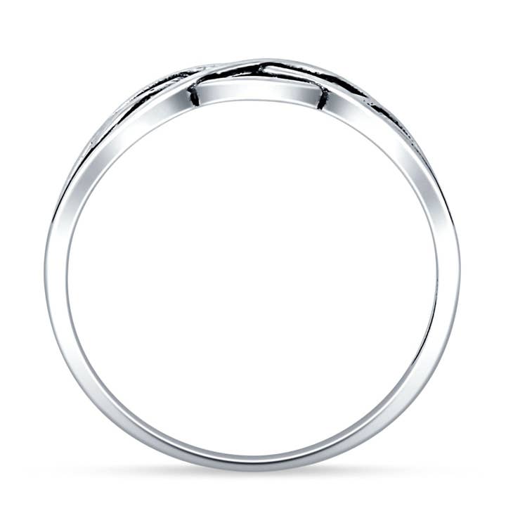 Sterling Silver Celtic Twisted Infinity Band Oxidized Ring for wholesale on Faire2