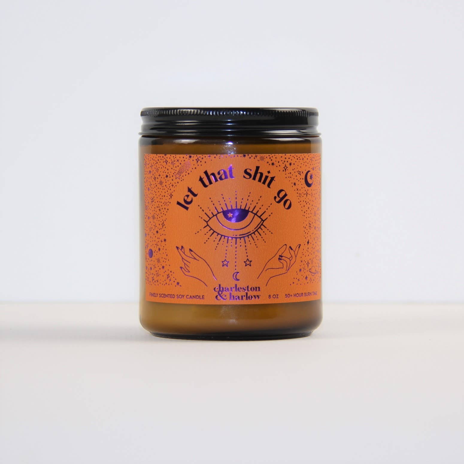 Charleston & Harlow Candle Co. - Wholesale Jar/Filled Candle - Let That Shit Go - Smoked Amber, Pepper + Orange Soy Candle2