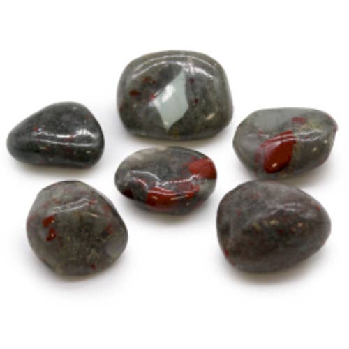Cardshouse - Wholesale Spiritual Stone/Crystal - Large African Tumble Stones (6X) - Bloodstone - Sephtonite -0