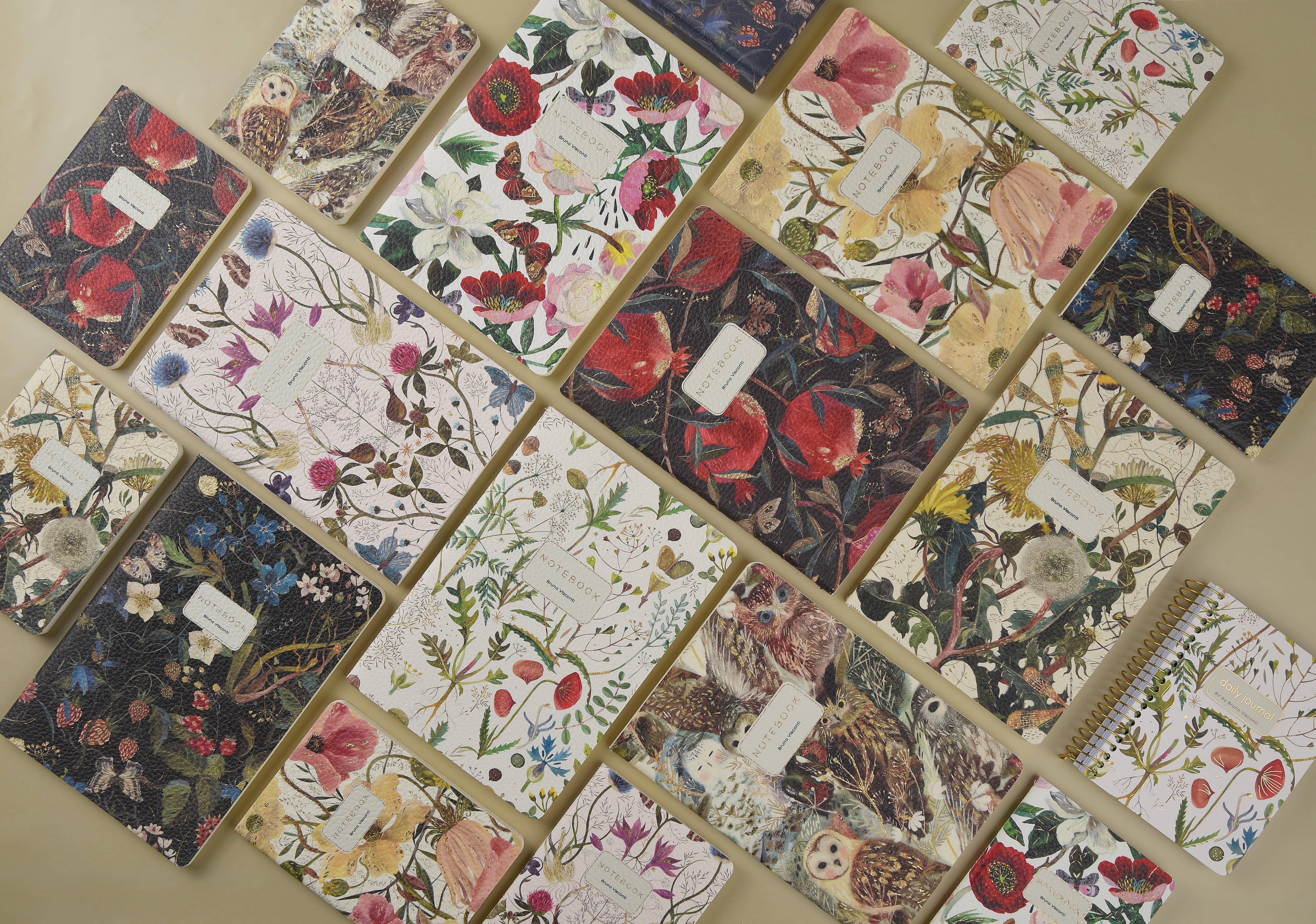 BV by Bruno Visconti - Wholesale Notebook - Vegan Leather A5 Notebook - Symmetrical Flora2