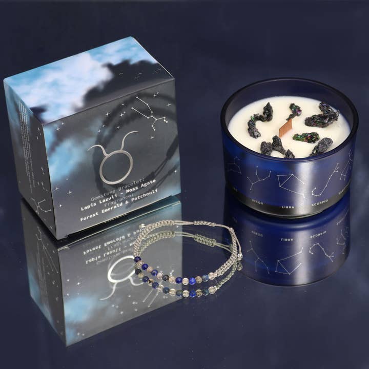 AW Artisan - Wholesale Novelty Candle - Zodiac Candle with Stone Bracelet - Taurus1