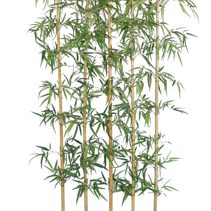96" Tall Silk Bamboo Tree Screen With Wood Planter for wholesale by MinxNY