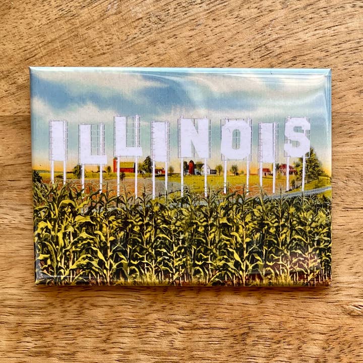 Íman engraçado de sinal de Illinois por atacado de Colossal Sanders