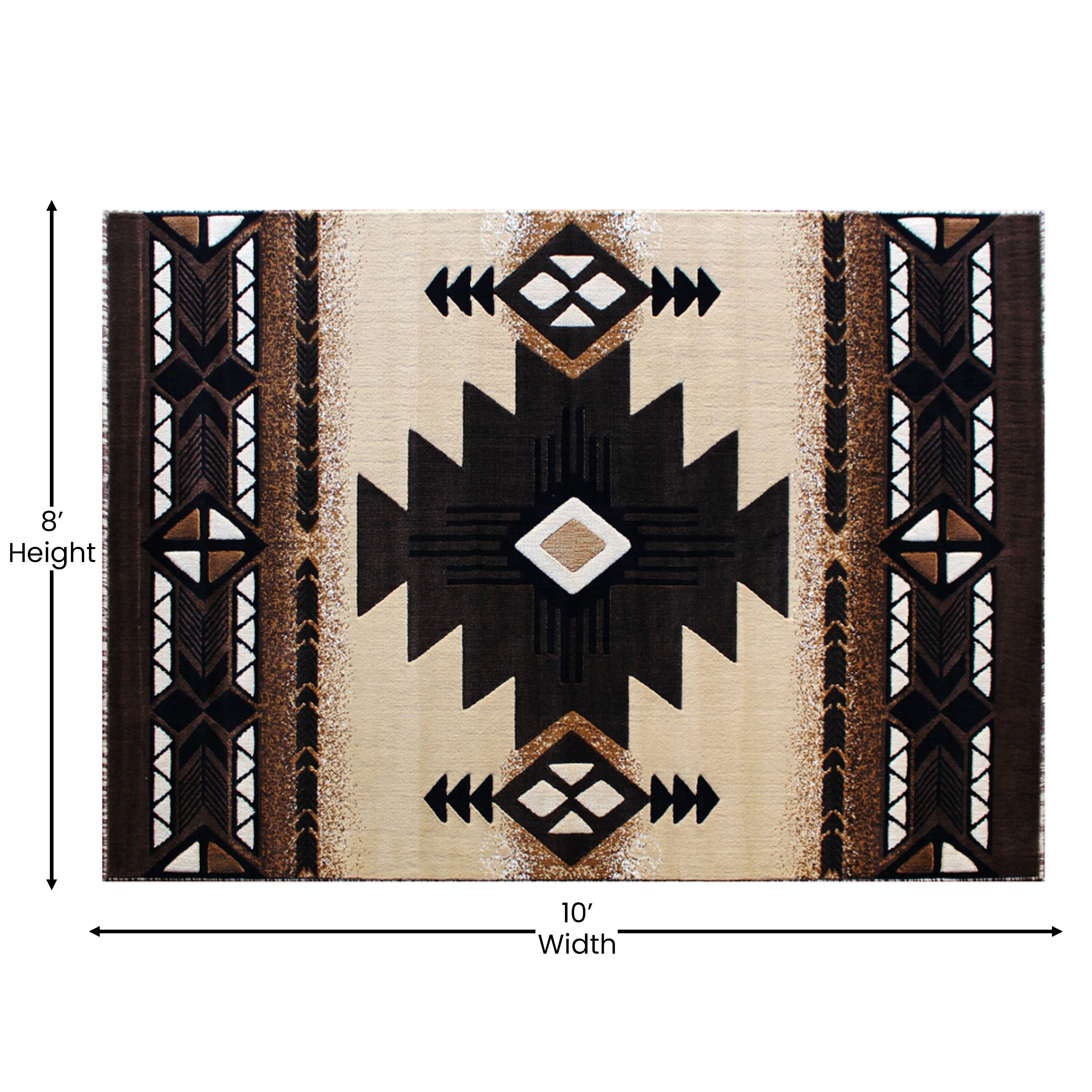 8' x 10' Brown Rustic Southwest Style Area Rug for wholesale on Faire3