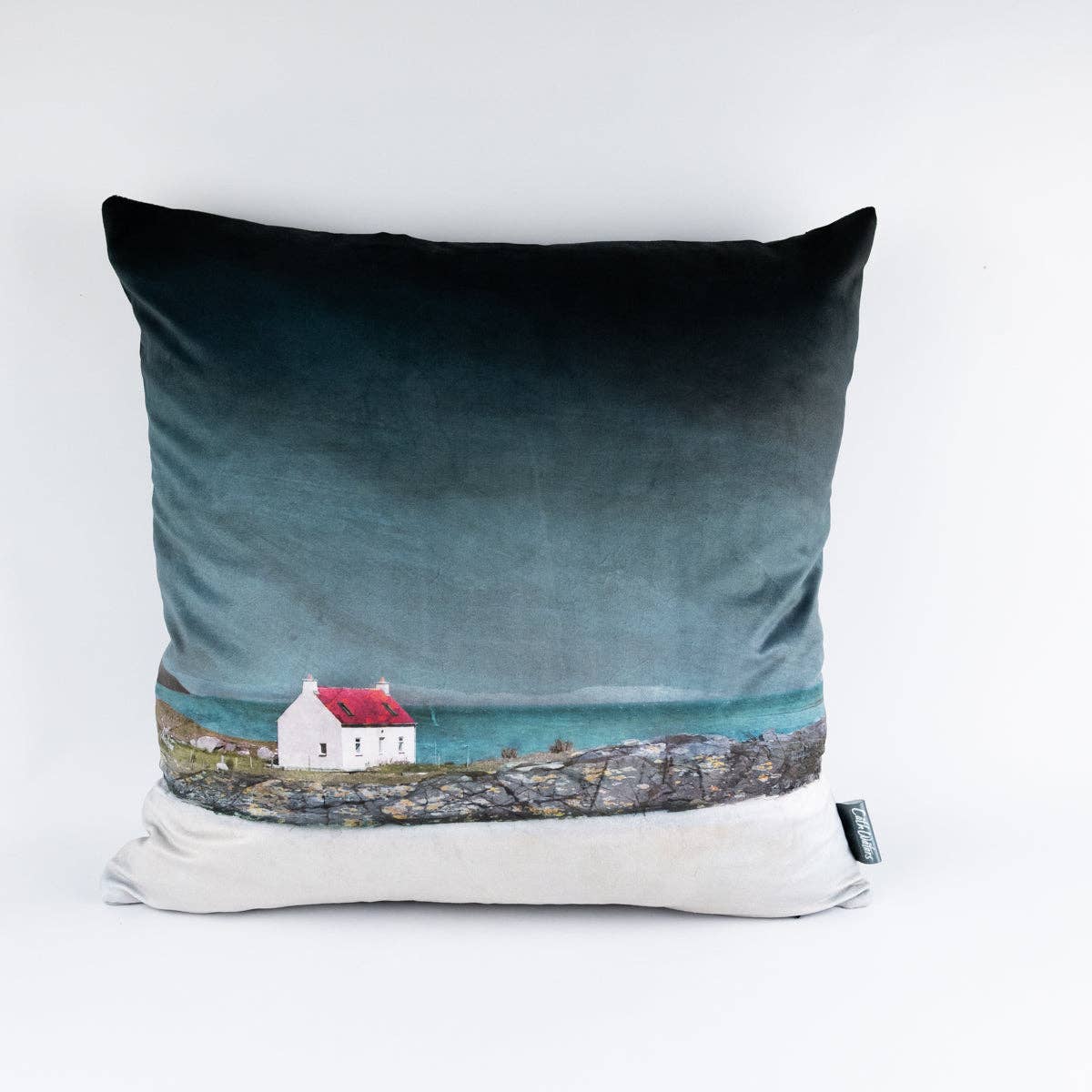 Cath Waters Scottish Landscapes - Wholesale Throw/Decorative Pillow - The Isle of Barra Velvet Cushion1
