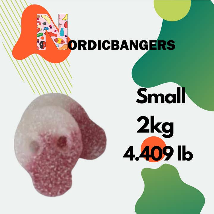 Nordicbangers - Swedish Candy - Wholesale Gummy - Danish Sour Skull 2kg/4.4 Lbs Swedish/Scandinavian Candy