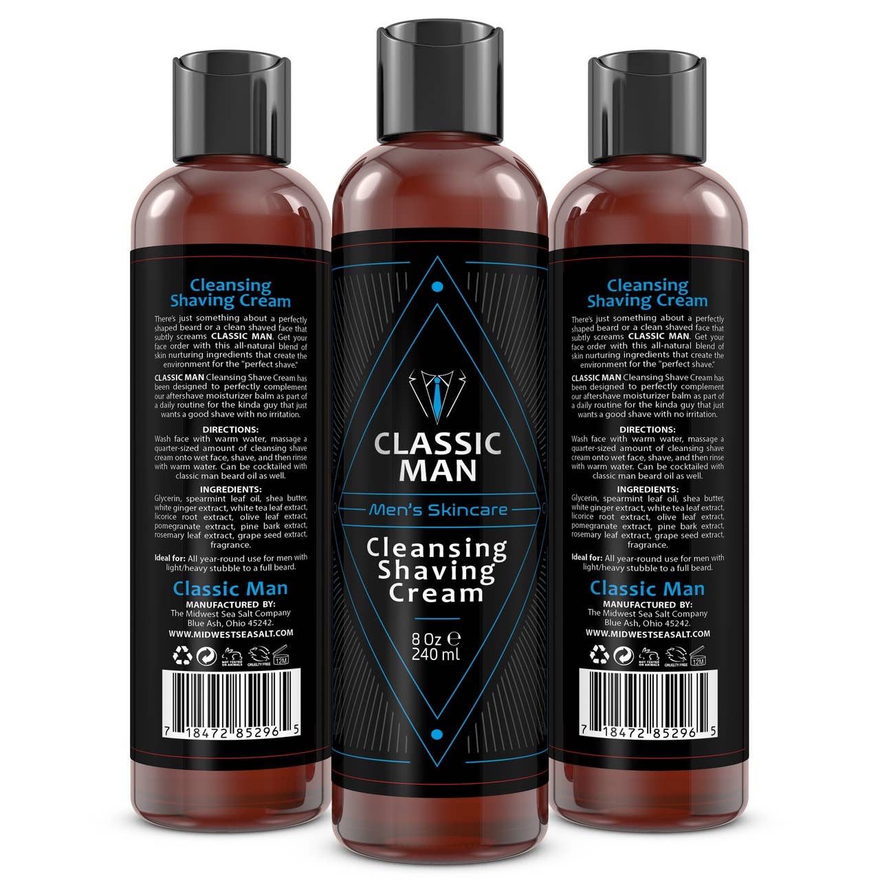 The Midwest Sea Salt Company - Wholesale Shaving Cream - Men's - Classic Man Cleansing Shaving Cream - 8oz4