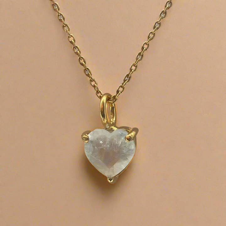 Gold Lunar - Wholesale Pendant/Charm Necklace - June Birthstone Chain Necklace Moonstone 18k Gold Plated