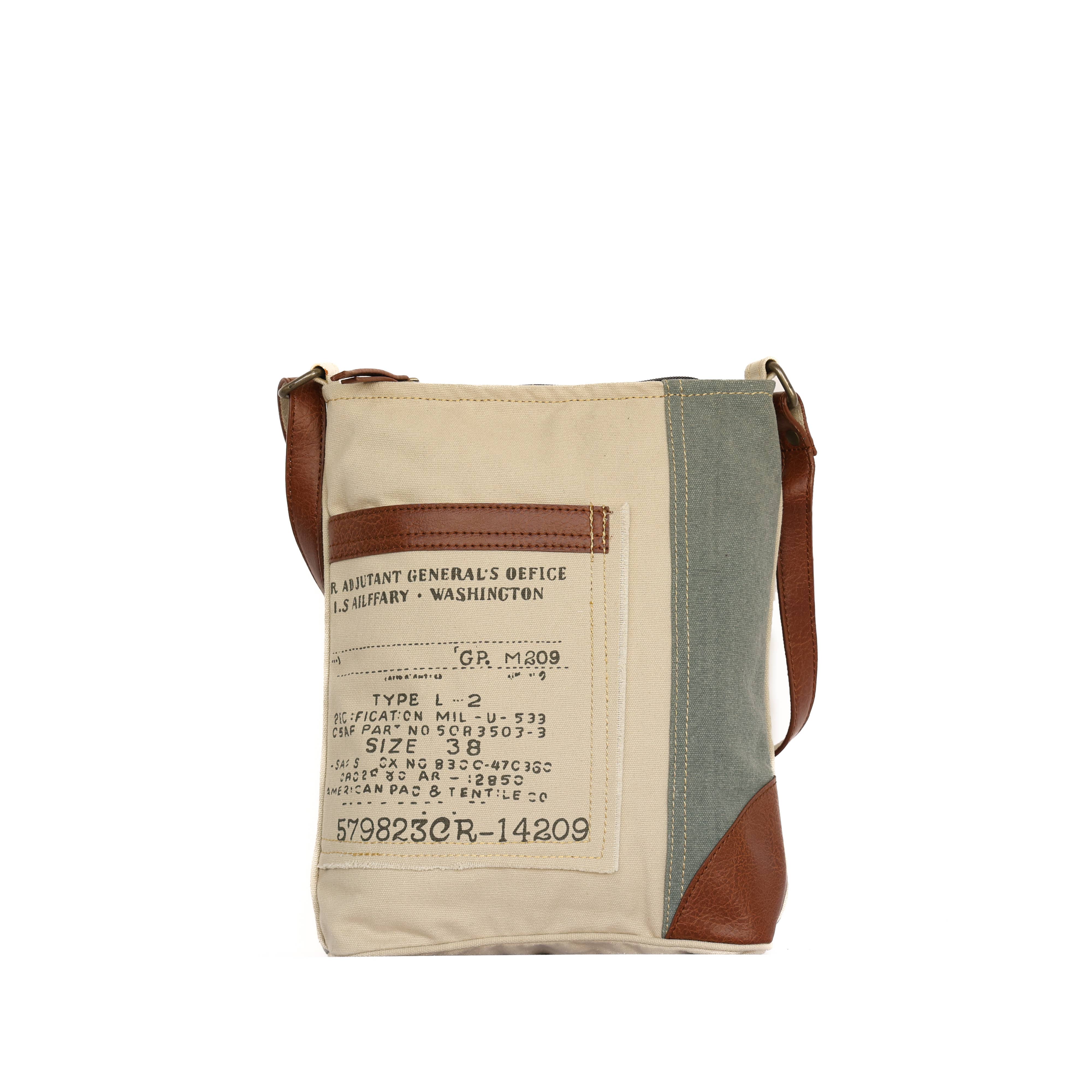 Mona B. - Wholesale Crossbody Bag - Women's - Identified Up-Cycled Canvas Crossbody, M-601212